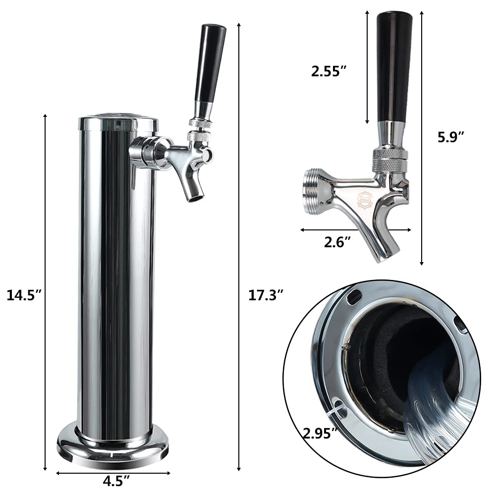 Amazon | LUCKEG シングルタップ ステンレススチール ビールタワー 3